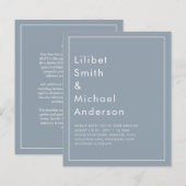 Elegant Budget Dusty Blue Monochrome Wedding (Voorkant / Achterkant)