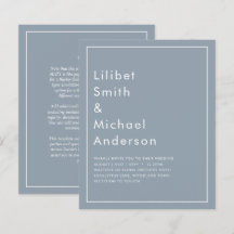 Elegant Budget Dusty Blue Monochrome Wedding