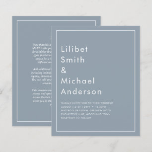 Elegant Budget Dusty Blue Monochrome Wedding