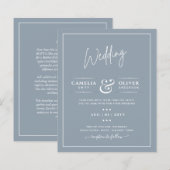 Elegant Budget Dusty Blue Monochrome Wedding (Voorkant / Achterkant)