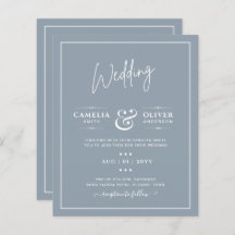 Elegant Budget Dusty Blue Monochrome Wedding