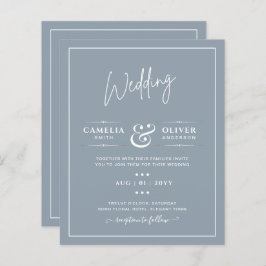 Elegant Budget Dusty Blue Monochrome Wedding