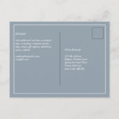 Elegant Budget Dusty Blue Monochrome Wedding Briefkaart (Achterkant)