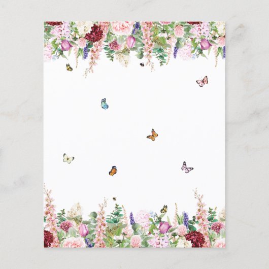 Elegant Budget Floral met Butterflies Wedding (Achterkant)