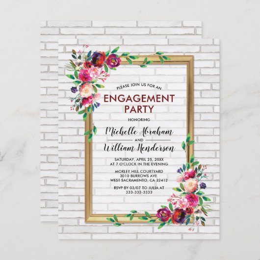 Elegant Budget Florence Engagement Party (Voorkant / Achterkant)