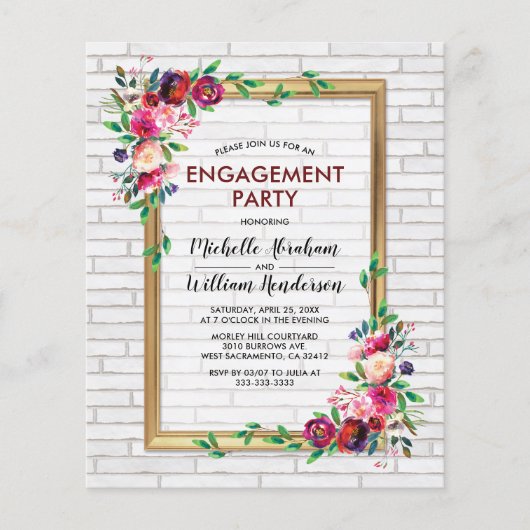 Elegant Budget Florence Engagement Party (Voorkant)