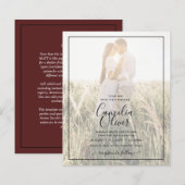 Elegant Budget FOTO Overlay Burgundy Wedding Chic (Voorkant / Achterkant)