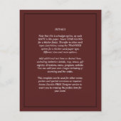 Elegant Budget FOTO Overlay Burgundy Wedding Chic (Achterkant)