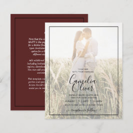 Elegant Budget FOTO Overlay Burgundy Wedding Chic