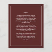 Elegant Budget FOTO Overlay Burgundy Wedding Chic Flyer (Achterkant)