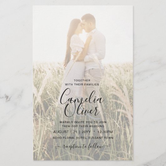 Elegant BUDGET Fotobedekking Emerald Green Wedding Flyer (Voorkant)