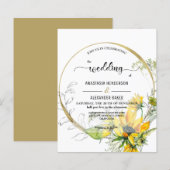 Elegant Budget Invitation to wedding ceremony. (Voorkant / Achterkant)