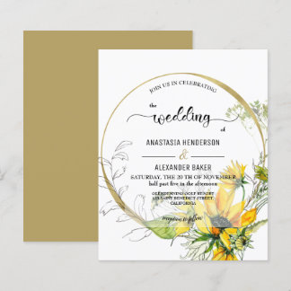 Elegant Budget Invitation to wedding ceremony.