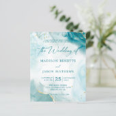 Elegant BUDGET Oceaan Blauwgroen Blauw Goud Bruilo (Staand voorkant)