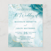 Elegant BUDGET Oceaan Blauwgroen Blauw Goud Bruilo (Voorkant)