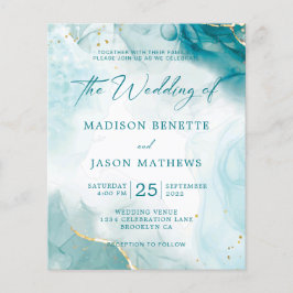 Elegant BUDGET Oceaan Blauwgroen Blauw Goud Bruilo