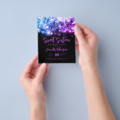 Elegant Budget Paarse Blauwe Vonk Sweet 16 Invite Flyer (Hand)