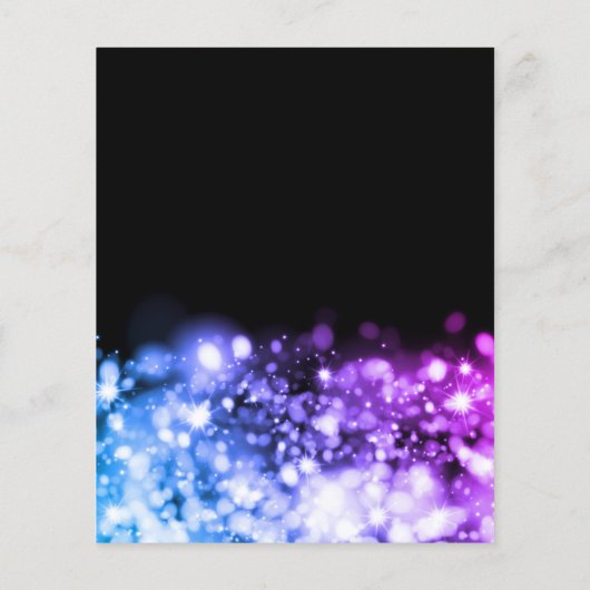 Elegant Budget Paarse Blauwe Vonk Sweet 16 Invite Flyer (Achterkant)