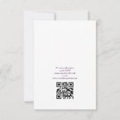 Elegant Budget Paarse QR Code Bruiloft Kaart (Achterkant)