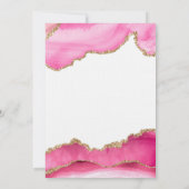 Elegant Budget Roze & Goud Agaat Stone Bruiloft Kaart (Achterkant)