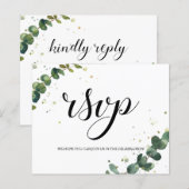 Elegant/Budget/RSVP-kaart. (Voorkant / Achterkant)