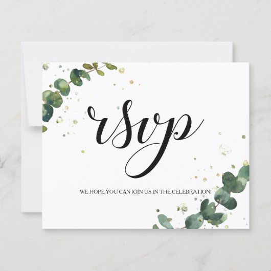 Elegant/Budget/RSVP-kaart. (Voorkant)