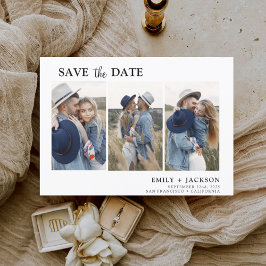 Elegant Budget Save the Date 3 Foto's Flyer