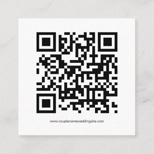 Elegant Budget Script QR Code Wedding RSVP Kaart (Achterkant)