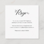 Elegant Budget Script QR Code Wedding RSVP Kaart (Voorkant)