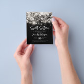 Elegant Budget Silver Sparkle Sweet 16 Invite Flyer (Hand)
