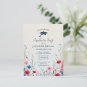 Elegant Budget Spring Wildflower Afstuderen Uitnodiging Briefkaart (Staand voorkant)