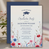 Elegant Budget Spring Wildflower Afstuderen Uitnodiging Briefkaart