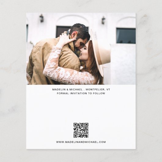 Elegant Budget Weddenschap Save the Date QR Code P Flyer (Achterkant)