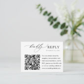 Elegant Budget Wedding Rsvp Website QR Code Informatiekaartje (Staand voorkant)