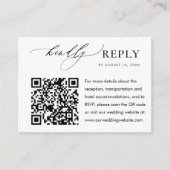 Elegant Budget Wedding Rsvp Website QR Code Informatiekaartje (Voorkant)