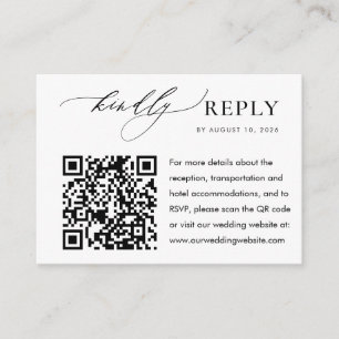 Elegant Budget Wedding Rsvp Website QR Code Informatiekaartje