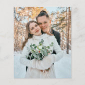 Elegant budgetscript eenvoudige foto bruiloft uitn (Achterkant)