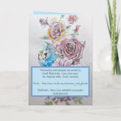 Elegant Budgie and Roos Waterverf Birthday Card Kaart (Achterkant)