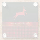 Elegant Buffalo met rendierlijk en rood lint Glazen Onderzetter (Achterkant)