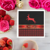 Elegant Buffalo met rendierlijk en rood lint Servet