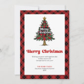 Elegant Buffalo Plaid Christmas Greeting Feestdagenkaart (Voorkant)