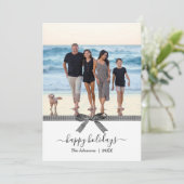 Elegant Buffalo Pset Bow Black White Holiday Card (Staand voorkant)