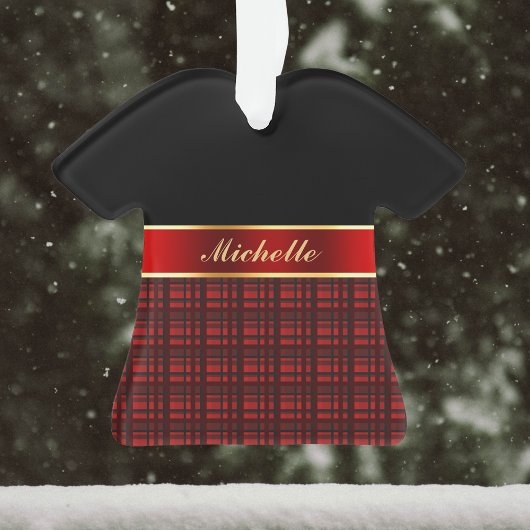 Elegant Buffalo Pset en rood lint Ornament