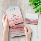 Elegant buitenberg All-in-One Wedding Invite All In One Uitnodiging