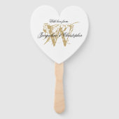 Elegant buitenste bruiloft monogram en Namen Chic Handwaaier (Voorkant)