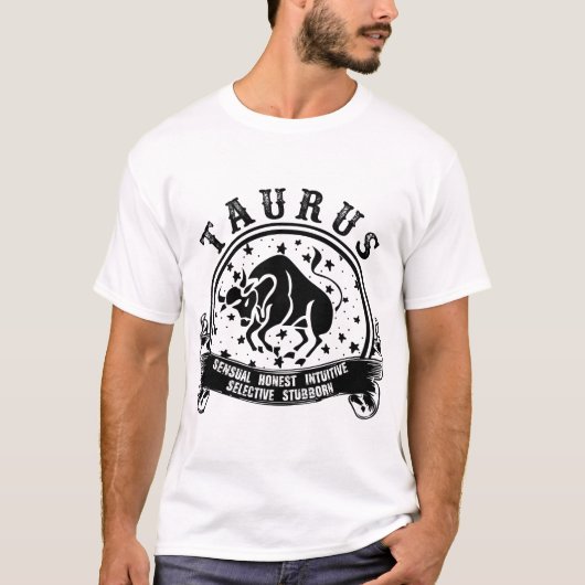 Elegant Bull: Taurus Zodiac T-shirt (Voorkant)