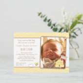 Elegant Bumble Bee Baby Shower Invitations Kaart (Staand voorkant)