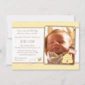 Elegant Bumble Bee Baby Shower Invitations Kaart (Voorkant)