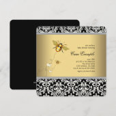 Elegant Bumble Bee Baby shower Kaart (Voorkant / Achterkant)