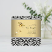 Elegant Bumble Bee Baby shower Kaart (Staand voorkant)